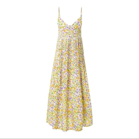 NWT NICHOLAS Susan Maxi Dress in Whistledown Floral Yellow Multi Size US 8 - Picture 8 of 15